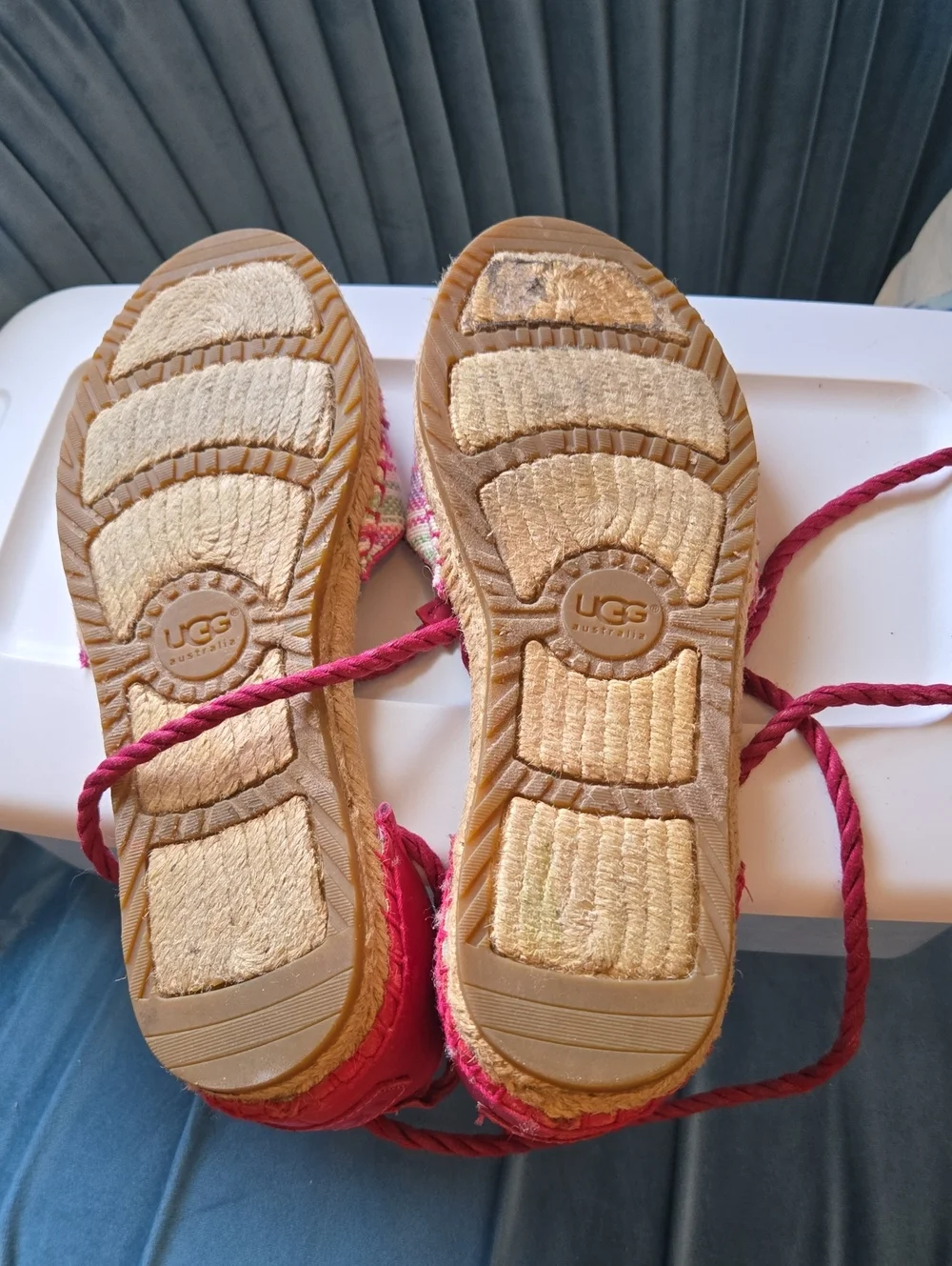 UGG Libbe Serape Espadrille Lace-Up Flats Sz 6